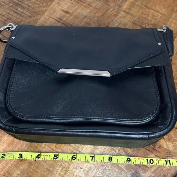 COACH F31844 Black Leather TAYLOR MINI FLAP Crossbody Saddle Bag - Picture 10 of 11